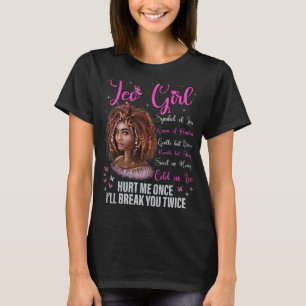 Leo Girl Black Queen Zodiac Birthday Afro Natural  T-Shirt