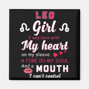 Leo Girl Funny Quote With Zodiac Sign Birthday Magnet