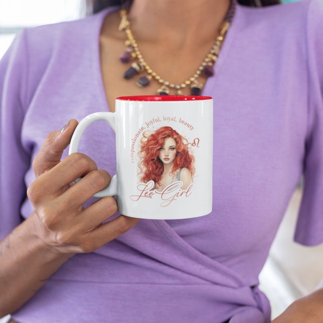 Leo Girl Zodiac Astrology Gift for Her Two-Tone Coffee Mug (Creator Uploaded)