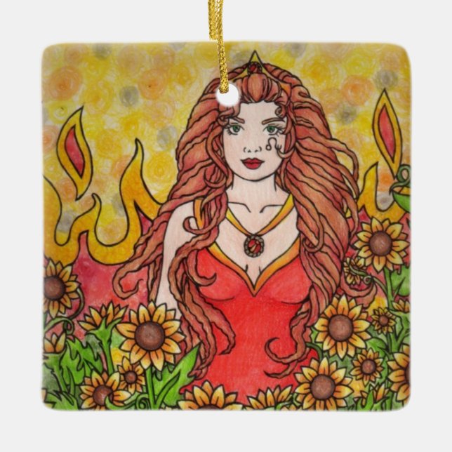 Leo Goddess  Ceramic Ornament (Front)