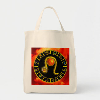 LEO / Gold Zodiac Birthday Jewel Astrology Chart Tote Bag