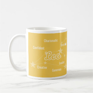 Leo Golden Watercolour Astrology Zodiac Sign Mug
