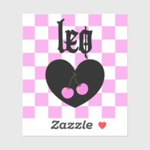 Leo Gothic Aesthetic Chequered Cherry Art