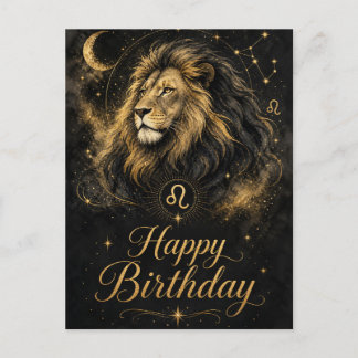 Leo Happy Birthday Zodiac Design Postcard