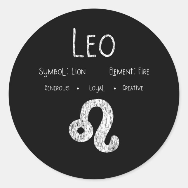 Leo Horoscope Astrology Star Sign Birthday Gift Classic Round Sticker (Front)