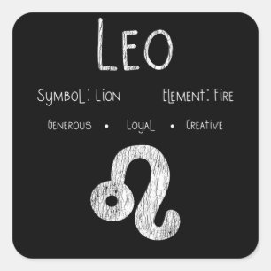 Leo Horoscope Astrology Star Sign Birthday Gift Square Sticker