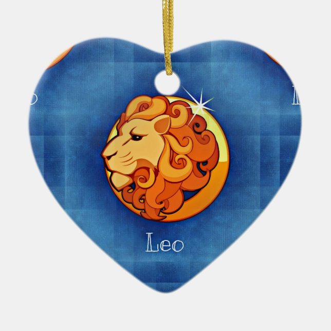 leo horoscope ceramic tree decoration (Front)