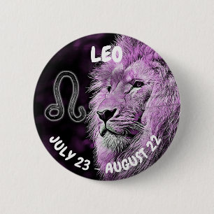 Leo Horoscope Sign 6 Cm Round Badge