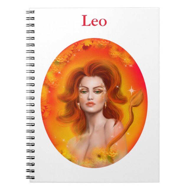 Leo Horoscope Zodiac  Fantasy Spiral Notebook (Front)