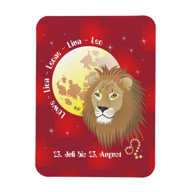 Leo July 23 - August 22 Premium Flexi Magnet (Vertical)