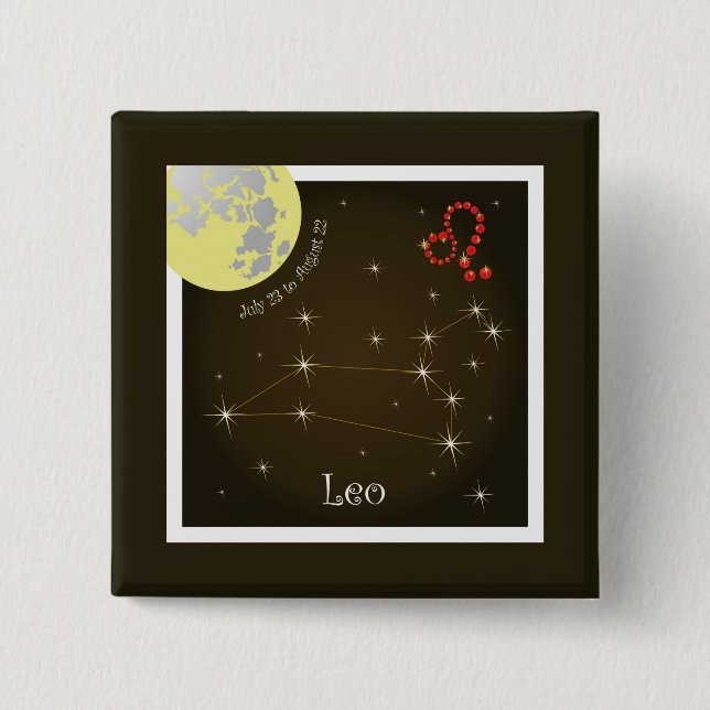 Leo July 23 to August 22 Buttons (Front)
