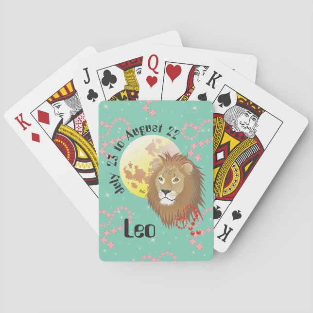 Leo July 23 to August 22 playing cards (Back)
