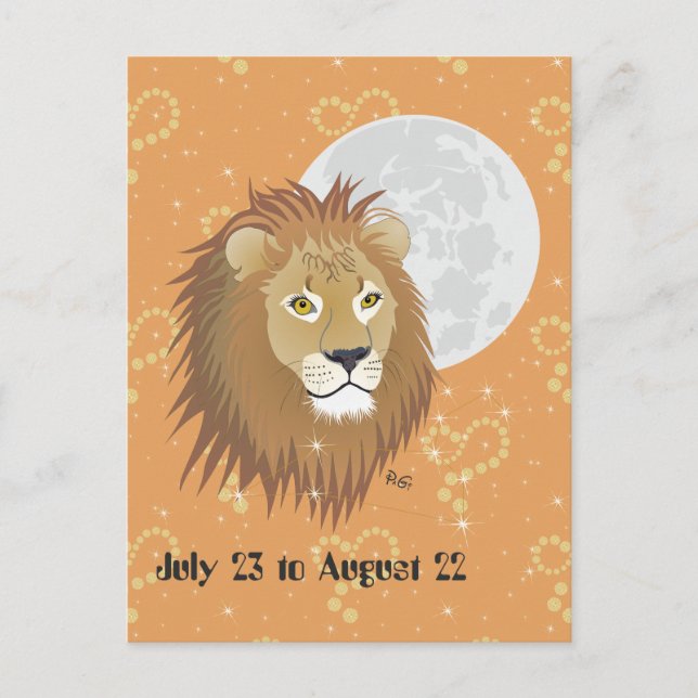 Leo July 23 to August 22 Postcard (Front)