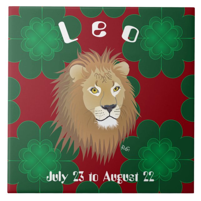 Leo July 23 to August 22 Tile (Front)