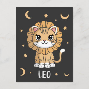 Leo Kitten: A Roaring Star Adorable Leo Zodiac Postcard