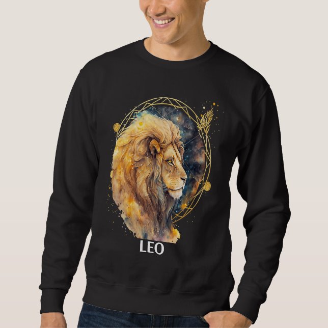 Leo Lion Astrological Fire Zodiac Sign Sun Ruled Sweatshirt (Front)