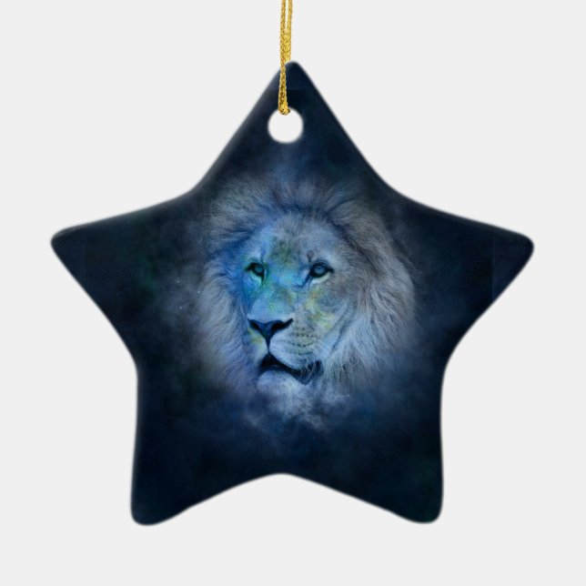 leo lion ceramic tree decoration (Front)