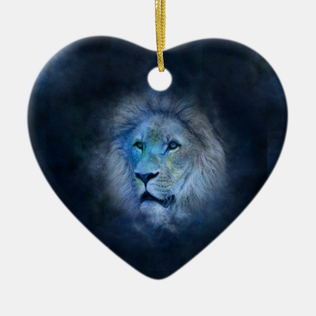 leo lion ceramic tree decoration (Front)