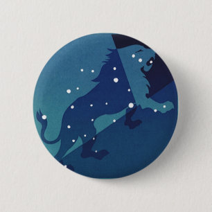 Leo Lion Constellation Vintage Zodiac Astrology 6 Cm Round Badge