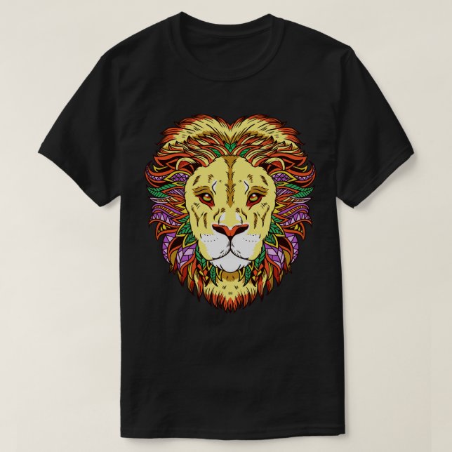 Leo Lion Head Zodiac Sign Astrology T-Shirt (Design Front)