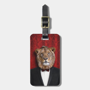 Leo Lion in King of the Jungle Tuxedo Luggage Tag