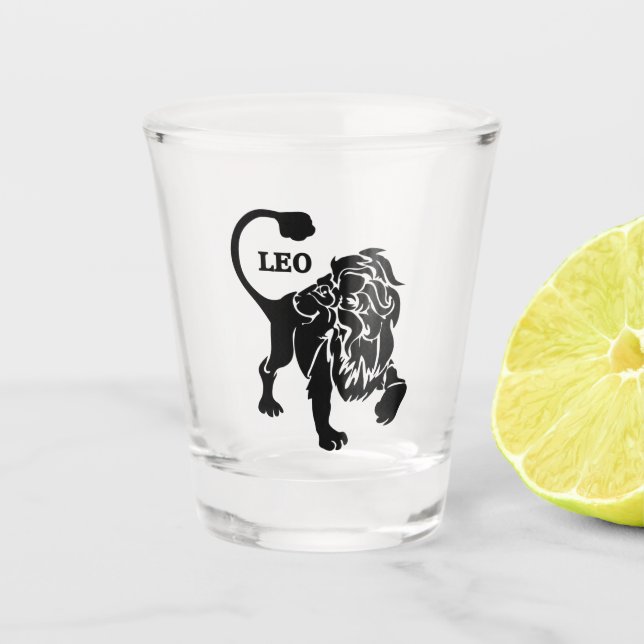 Leo Lion Zodiac Black Glass (Front)