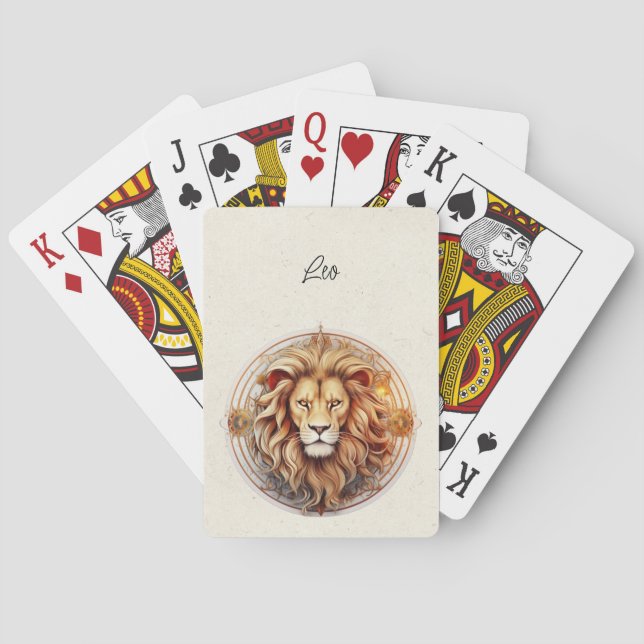 Leo Lion Zodiac Minimalist  Playing Cards (Back)