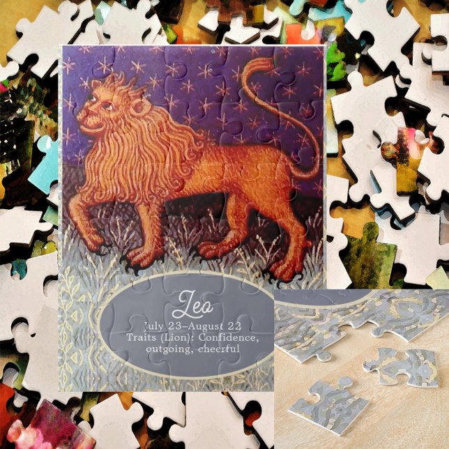 Leo Lion Zodiac Sign Horoscope Birthday Party Jigsaw Puzzle (Creator Uploaded)