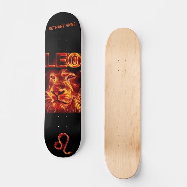 Leo Lion Zodiac Skateboard (Front)