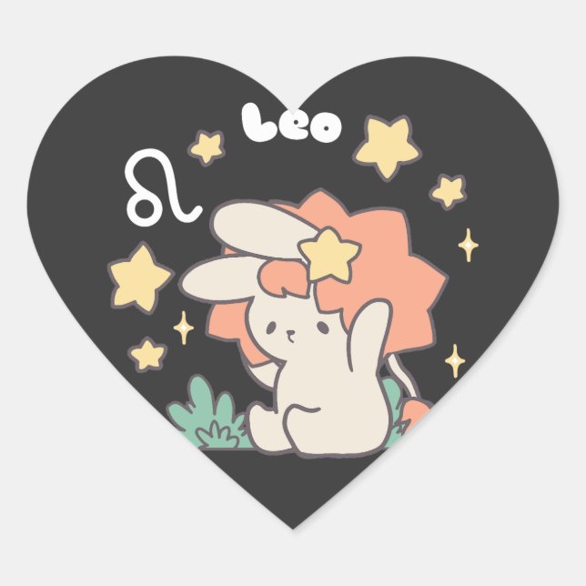 Leo Loppi Tokki Zodiac Series Art Heart Sticker (Front)