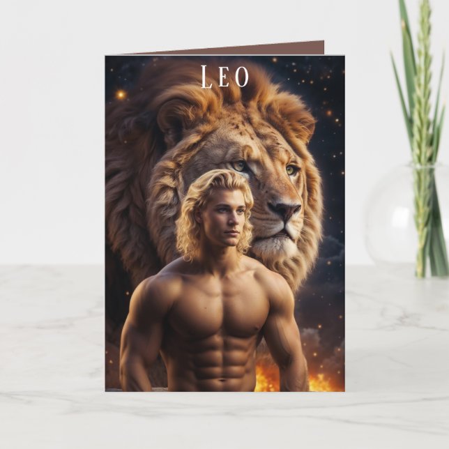 Leo Male Birthday Card (Front)