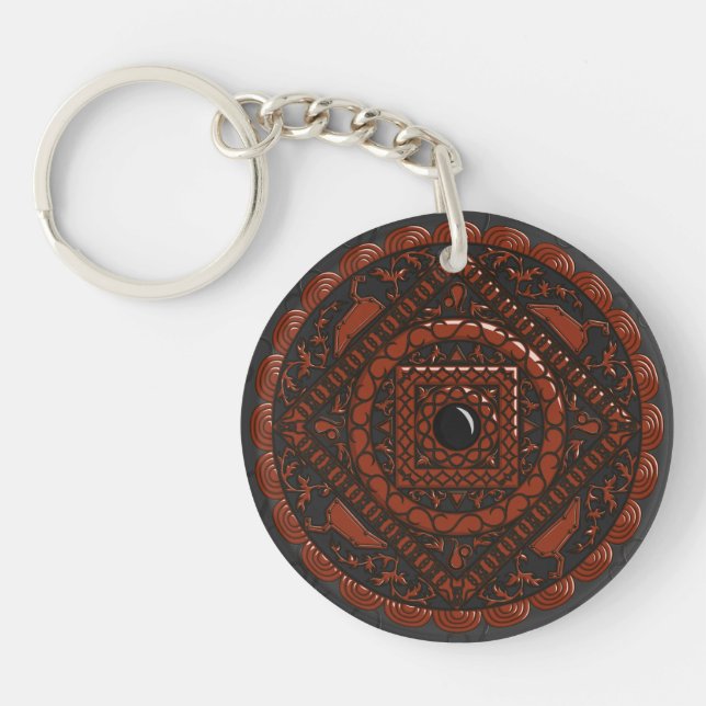 Leo Mandala Acrylic Keychain (Front)