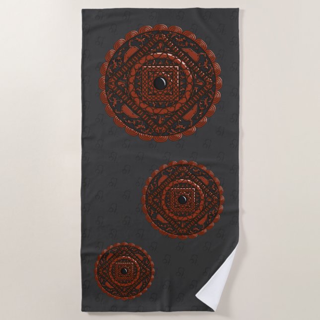 Leo Mandala Beach Towel (Front)