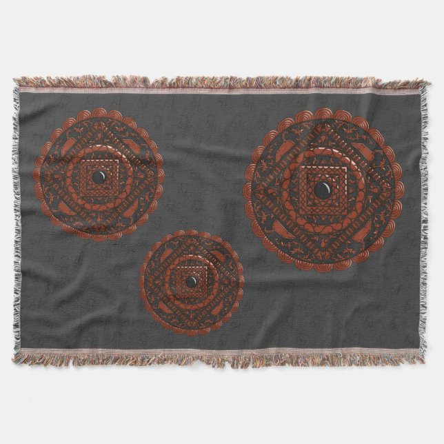 Leo Mandala Throw Blanket (Front)