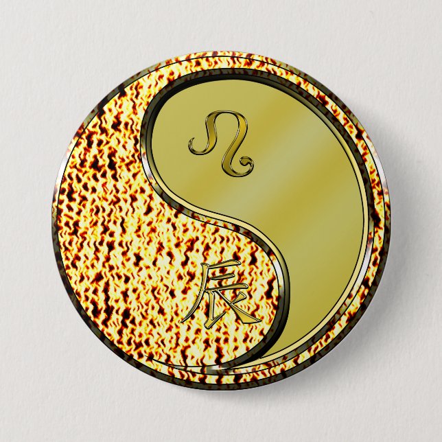Leo & Metal Dragon 7.5 Cm Round Badge (Front)