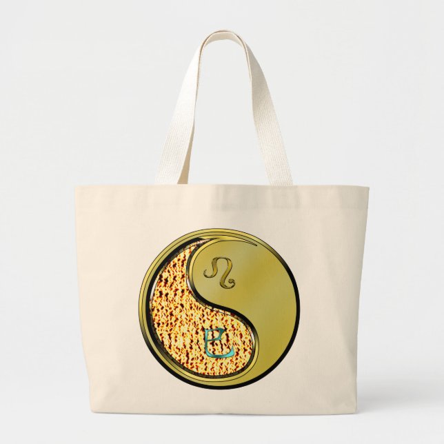 Leo & Metal Snake Large Tote Bag (Front)