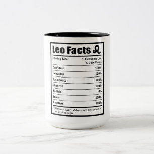 Leo Nutrition Facts    Two-Tone Coffee Mug