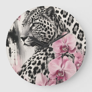 Leo Orchid Love Large Clock