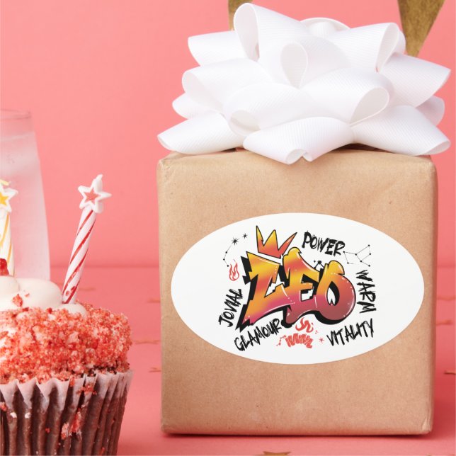 Leo Oval Sticker (Party)