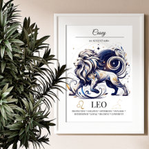 Leo Personalised Elegant Zodiac Watercolor