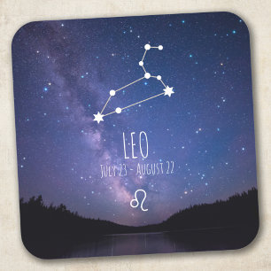 Leo Personalised Zodiac Constellation Square Sticker