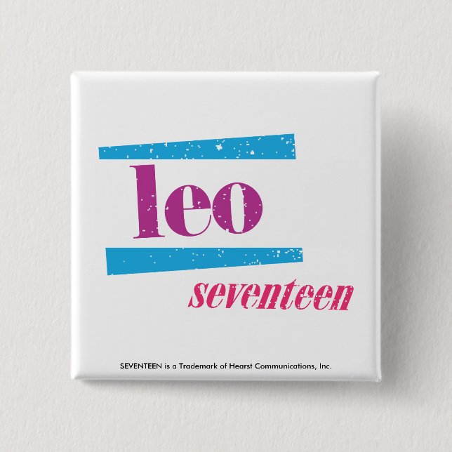 Leo Purple 15 Cm Square Badge (Front)