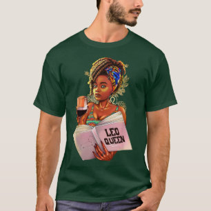 Leo Queen Afro Locs Girl Zodiac Signs Birthday Gif T-Shirt