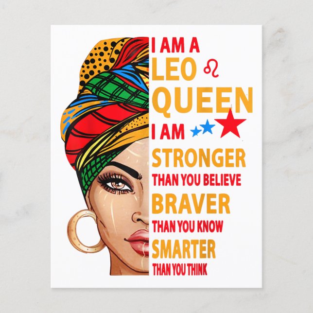 Leo queen I am stronger funny birthday gift for Le (Front)