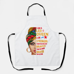 Leo queen I am stronger funny birthday gift for Le Apron