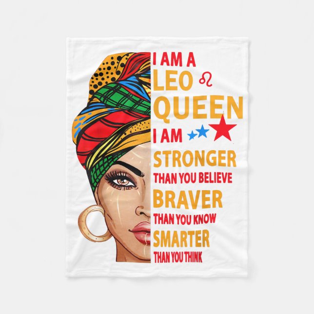 Leo queen I am stronger funny birthday gift for Le Fleece Blanket (Front)