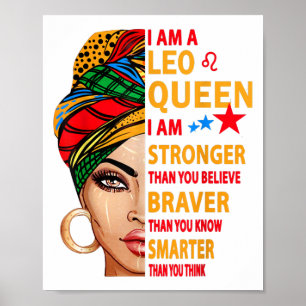 Leo queen I am stronger funny birthday gift for Le Poster
