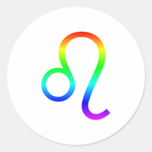 Leo Rainbow Classic Round Sticker