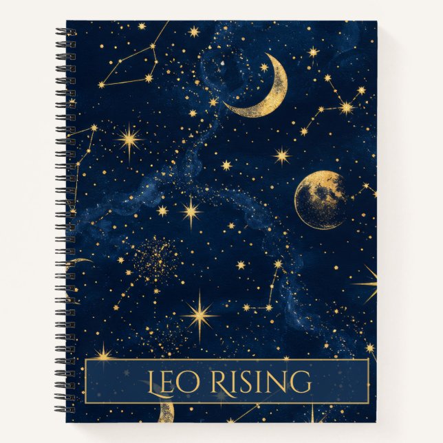 Leo Rising Celestial Astrology Notebook (Front)