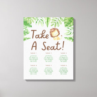 Leo Safari Baby Shower Seating Chart Canvas Print